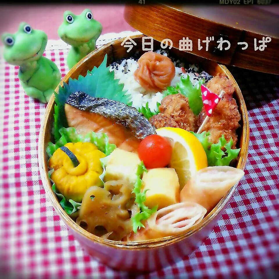 Snapdishの料理写真:今日の曲げわっぱ弁当～(*´ω｀*)|つばさ(nao)さん