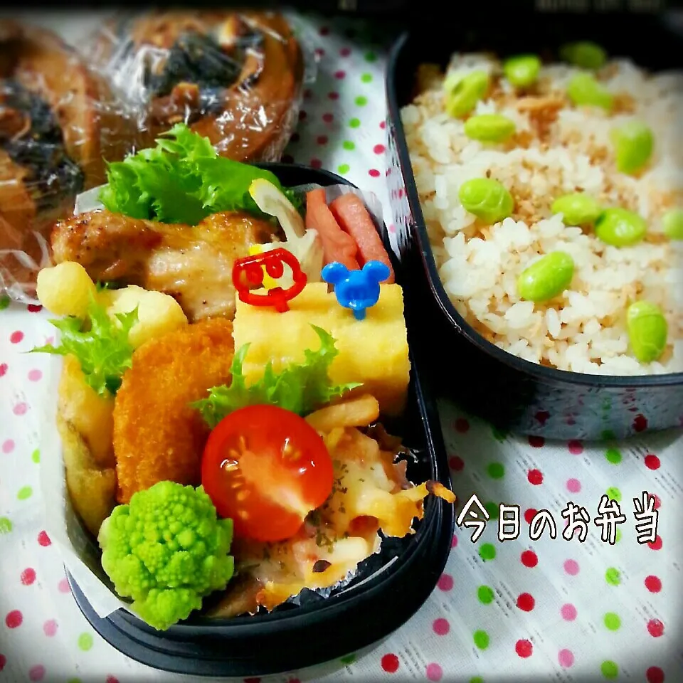 今日のお弁当～ｶﾌｪｵﾚｵｶｽﾀｰﾄﾞﾊﾟﾝ付き♪|つばさ(nao)さん