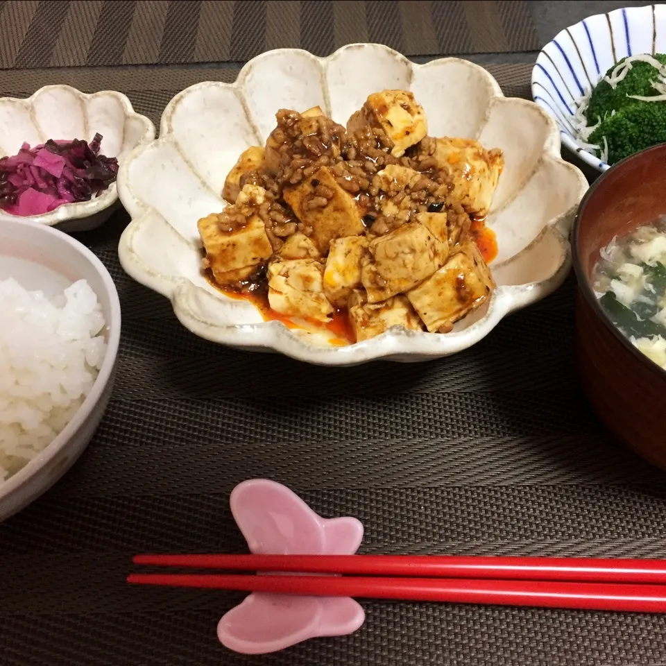 Snapdishの料理写真:麻婆豆腐で夕ご飯♡|kazumi_a♡さん