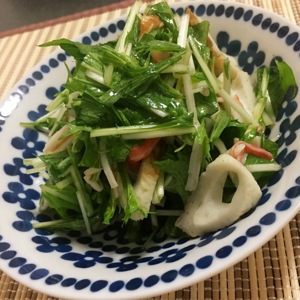 Snapdishの料理写真:水菜の中華風サラダ|kazumi_a♡さん