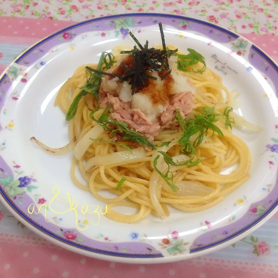 ♡東家の食卓さんのツナのおろし和えパスタ♪|kazumi_a♡さん