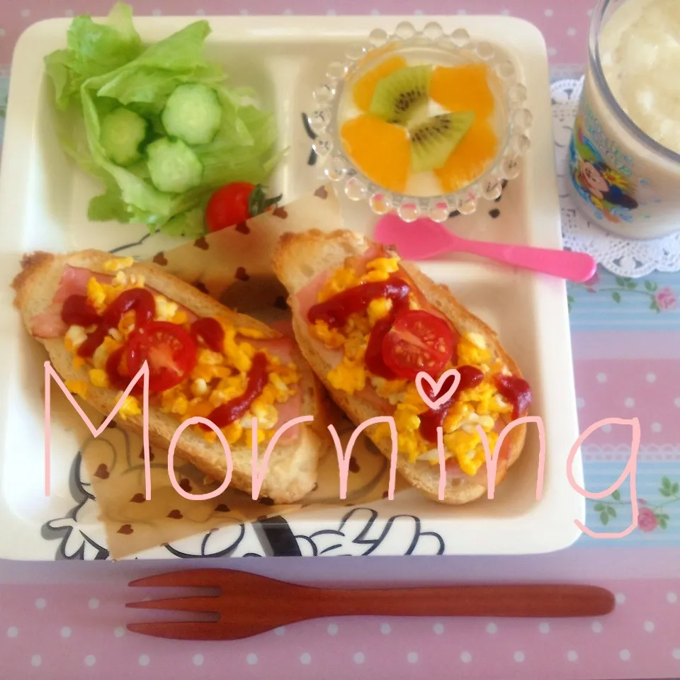 Snapdishの料理写真:KｉKiさんの朝食をまねて…♡|kazumi_a♡さん