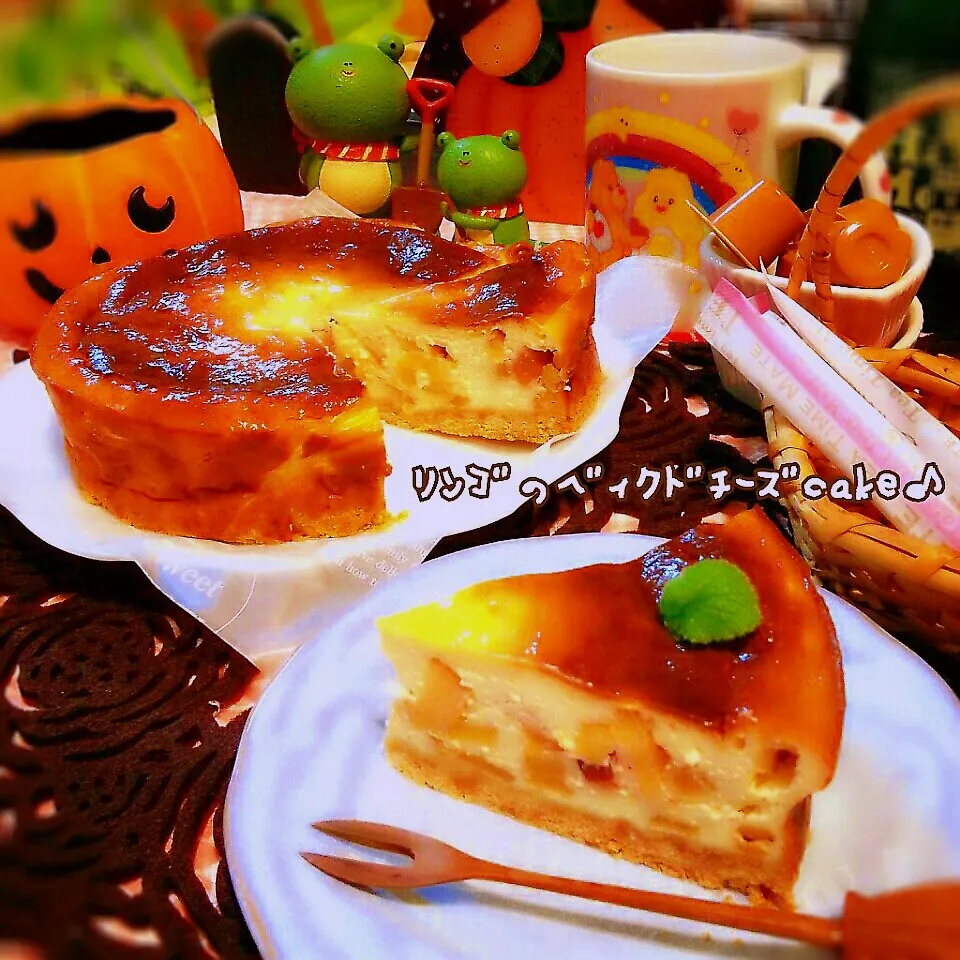 Snapdishの料理写真:簡単～ﾘﾝｺﾞのﾍﾙｼｰﾍﾞｨｸﾄﾞﾁｰｽﾞcake♪|つばさ(nao)さん