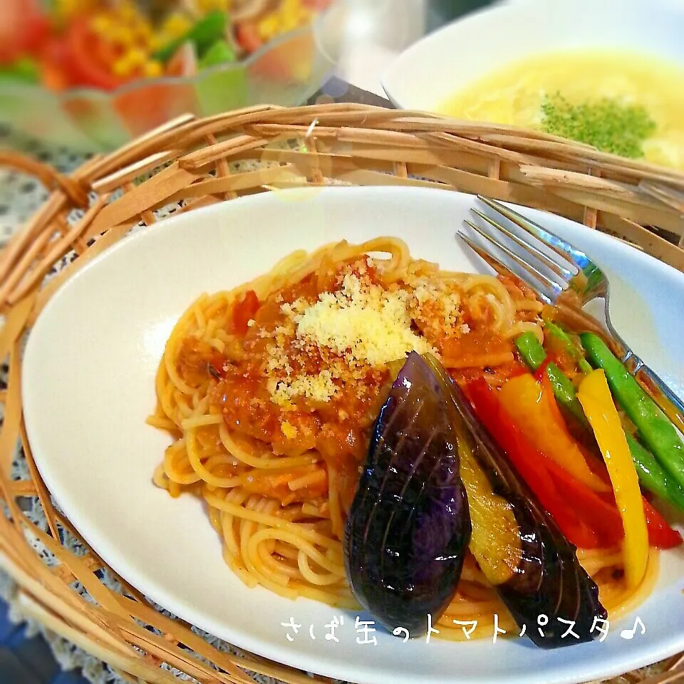 さば缶でトマトパスタ♪作ってみたょ～いしこﾁｬﾝ!|つばさ(nao)さん