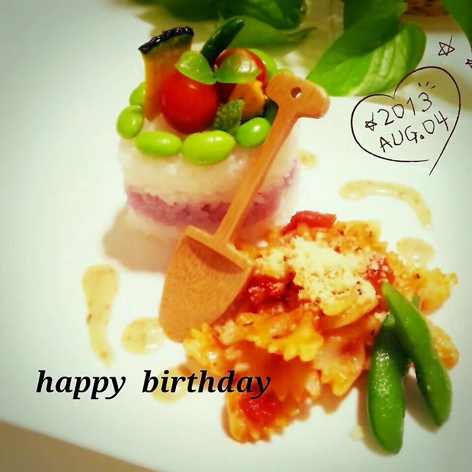 Snapdishの料理写真:happy birthday♪ Bee-nｻﾝ&娘ﾁｬﾝへ…|つばさ(nao)さん