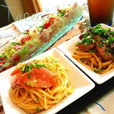 冷蔵庫一掃！20分で作る♡パスタランチ|Taechi309さん