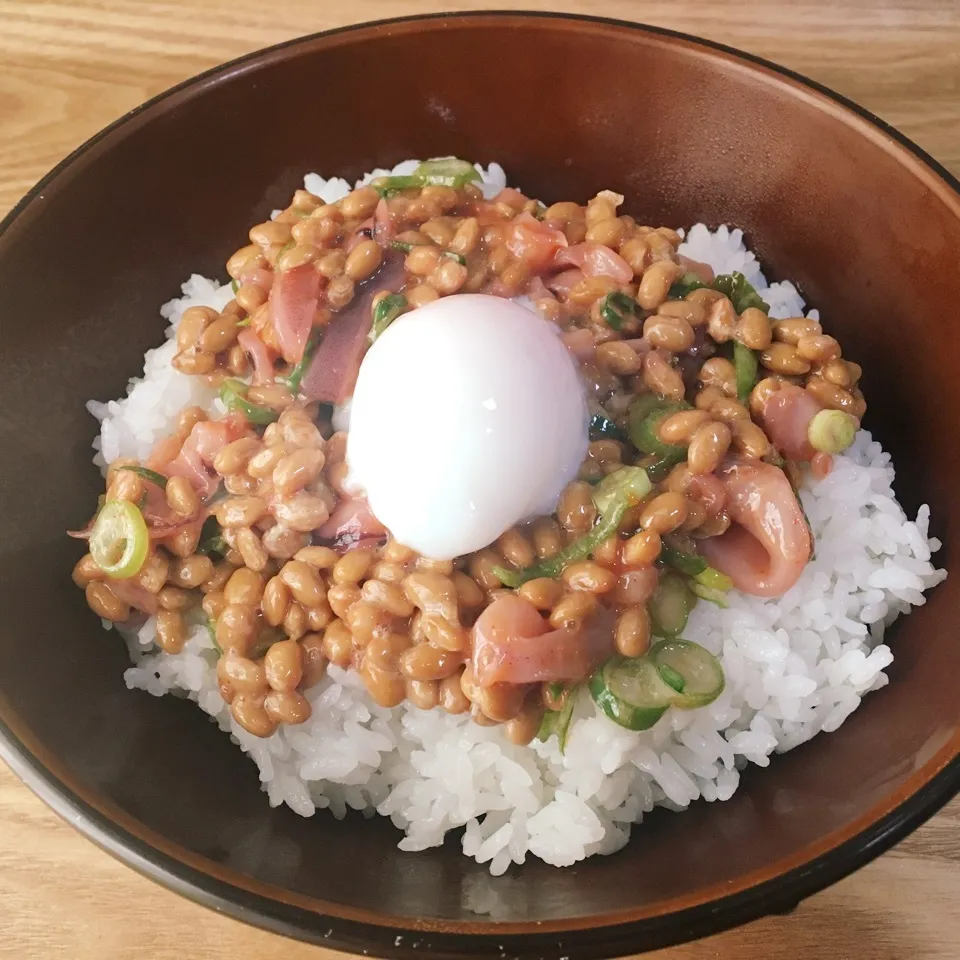 イカ明太納豆ご飯|まぁたんさん