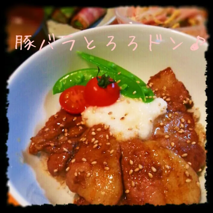 Snapdishの料理写真:豚バラとろろ丼だょ♪|つばさ(nao)さん