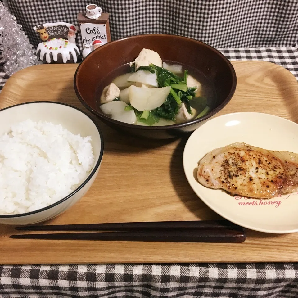 鶏肉とカブの煮物＆ポークソテー|まぁたんさん