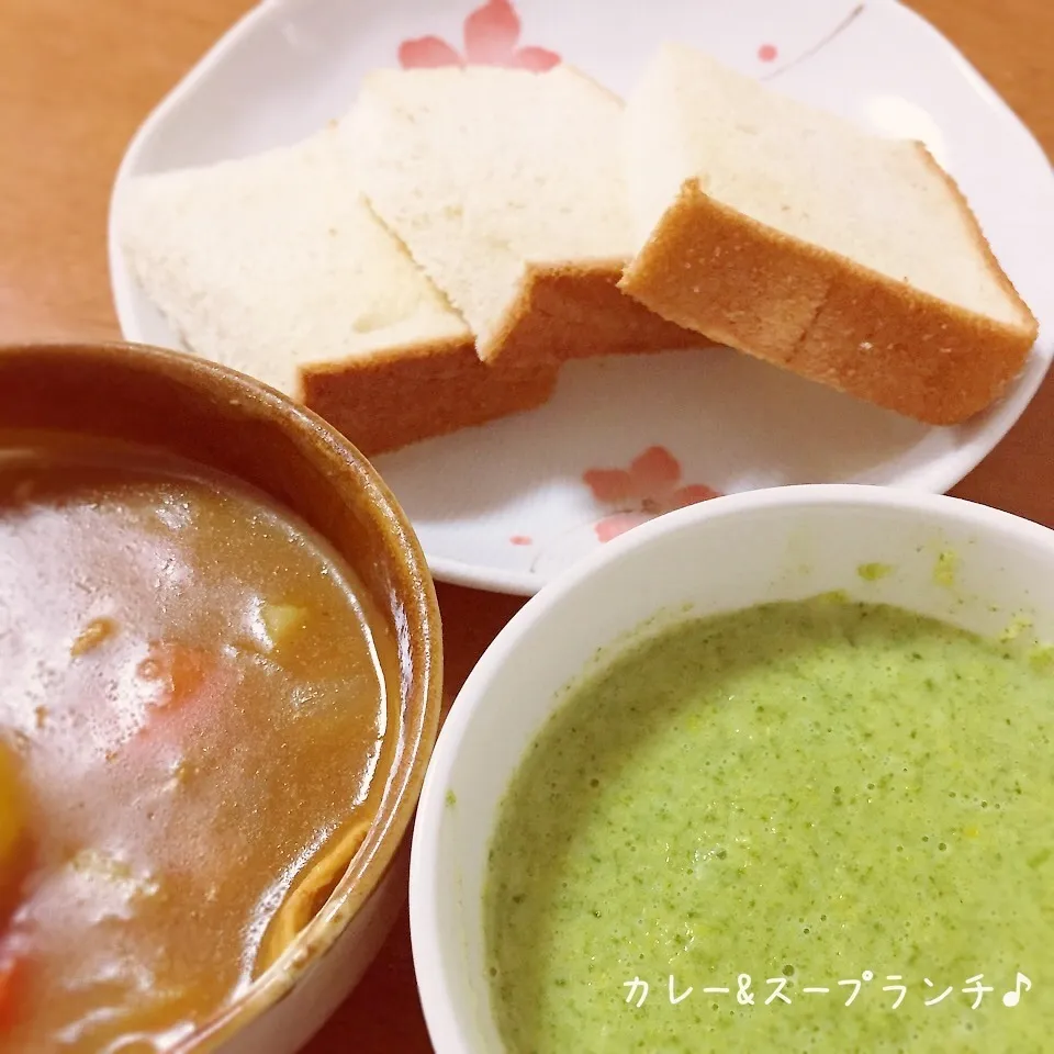 ＊娘作。カレー&野菜たっぷりポタージュのランチ♪＊|ultramarineさん