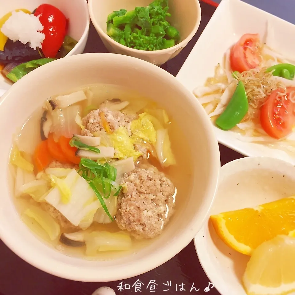 ＊ふわふわ鶏団子スープの昼ごはん＊|ultramarineさん