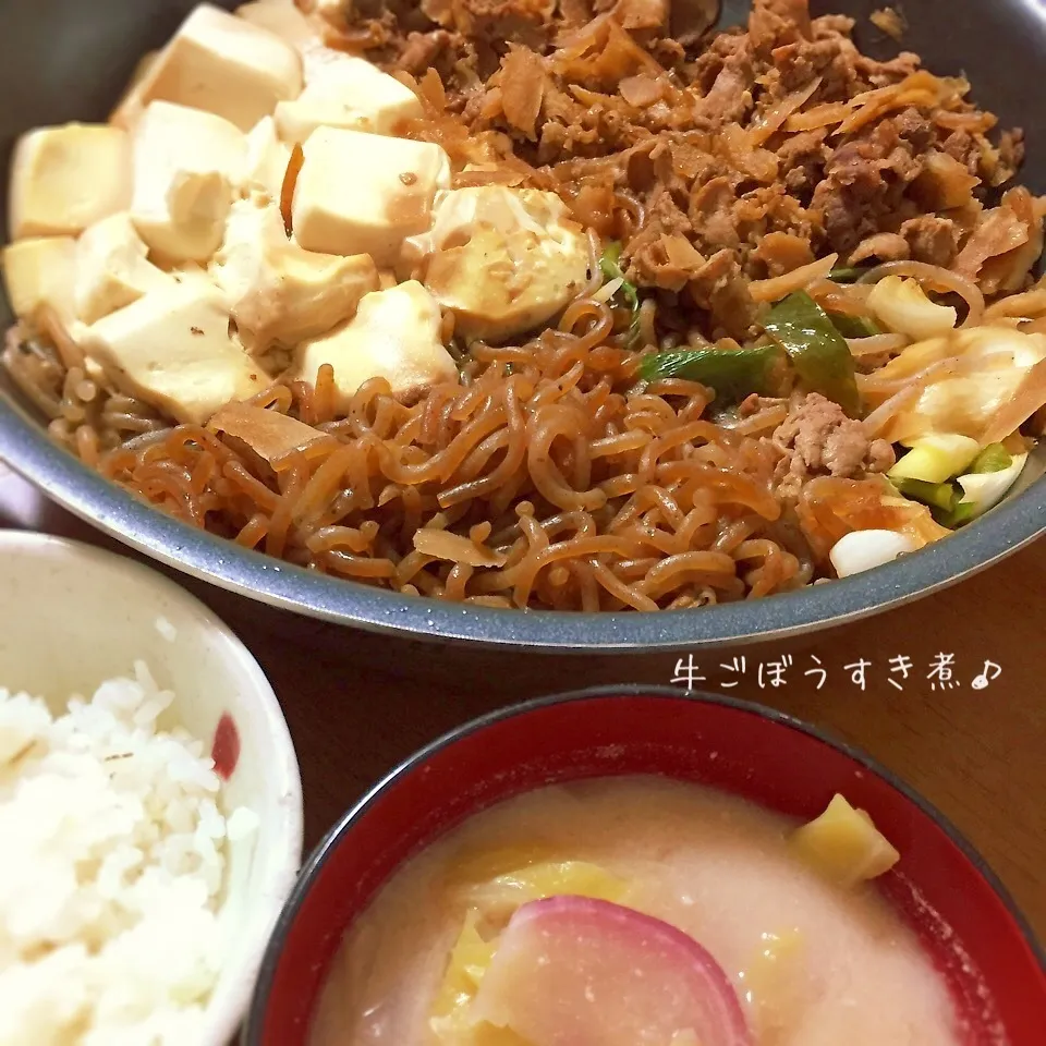 ＊牛ごぼうのすき煮♪炊き合わせ＊|ultramarineさん