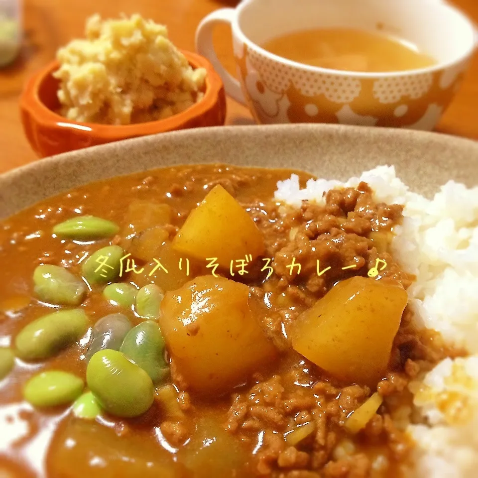 Snapdishの料理写真:＊冬瓜！そぼろカレー☻♪＊|ultramarineさん