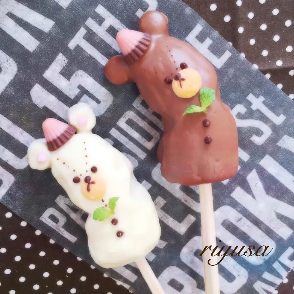 Snapdishの料理写真:チョコバナナ♥簡単&可愛い〜雪だるま|riyusaさん