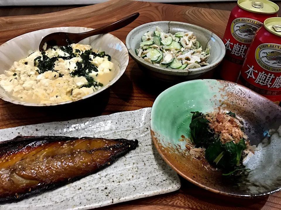 Snapdishの料理写真:2018.11.22 豆腐と海苔の卵とじ🍻🍻🍻|ゆみずさん