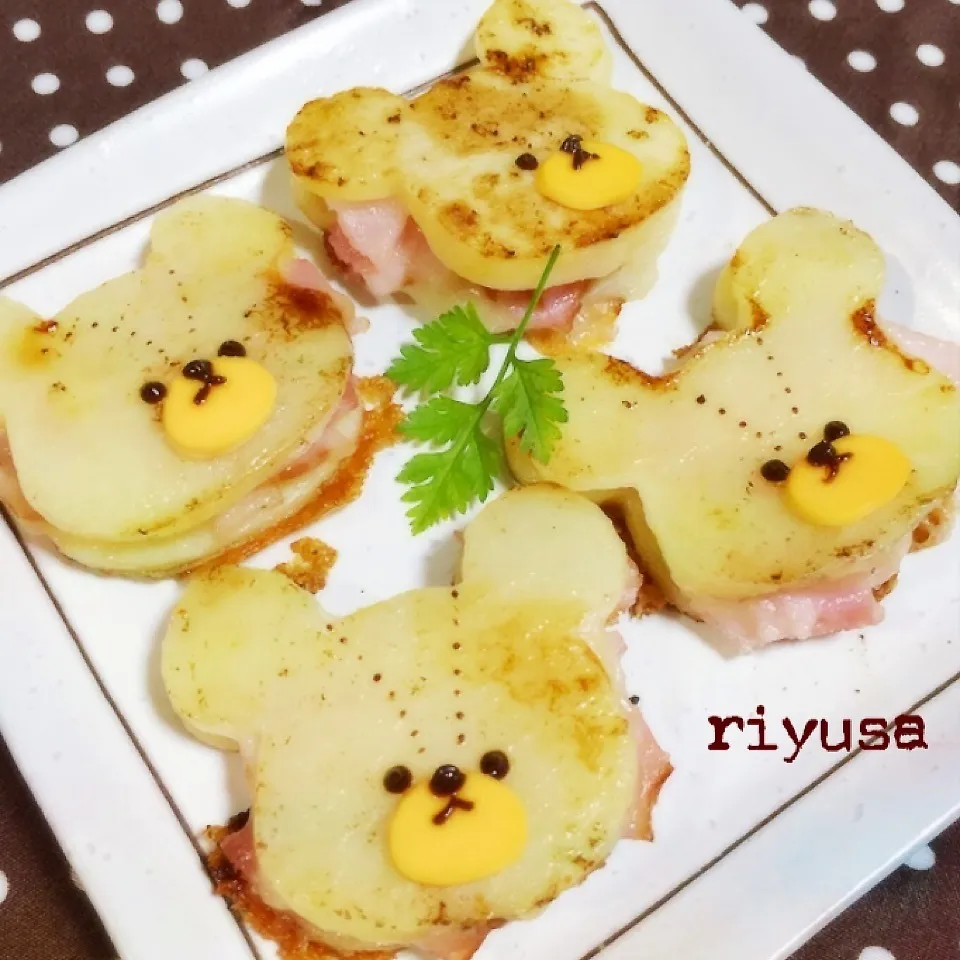 Snapdishの料理写真:材料3つ♡チーズがトロ〜♡フライパンで簡単♡新じゃがサンド|riyusaさん