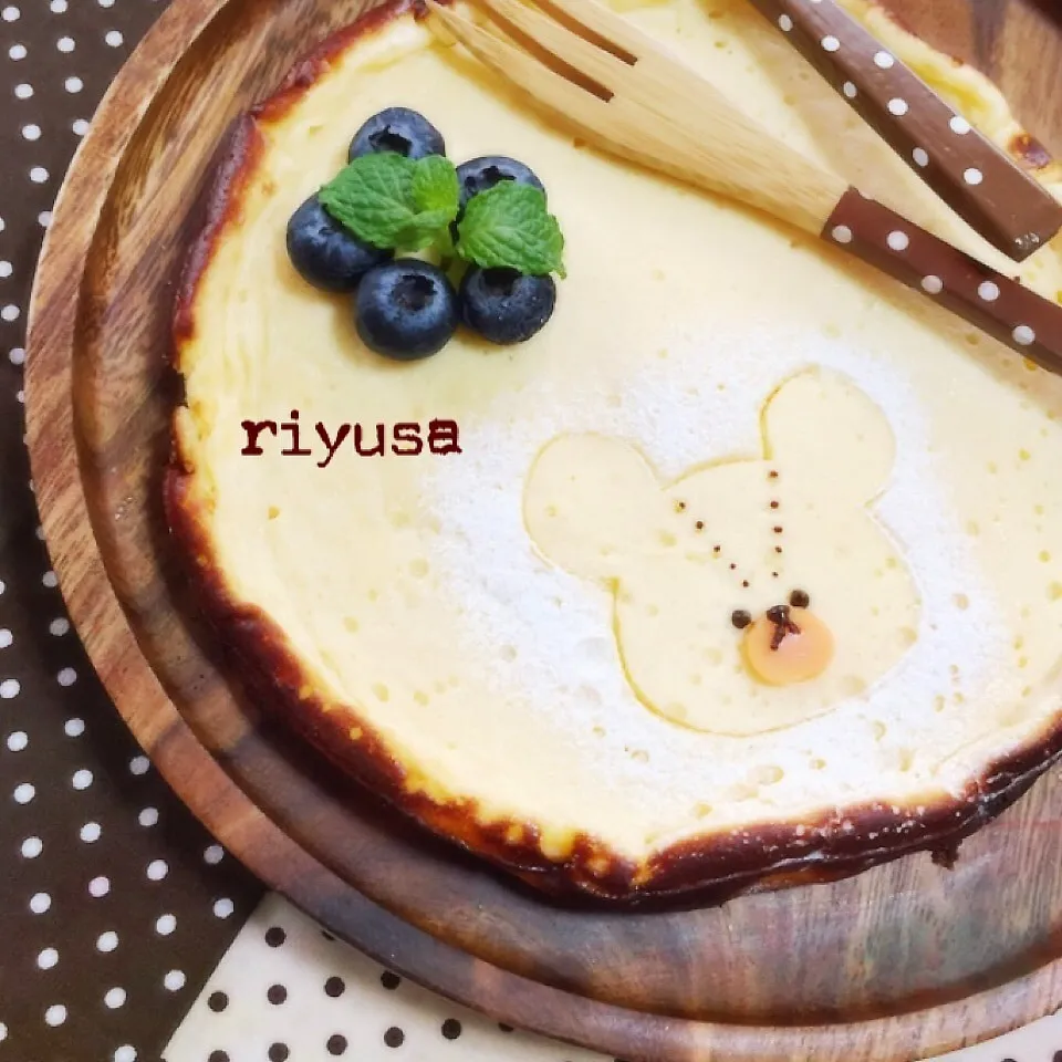 材料4つ♡フライパンを使って簡単♡チーズケーキ♡|riyusaさん