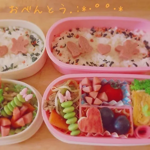 娘たちのお弁当:*:・(￣∀￣)・:*:|ピーチさん