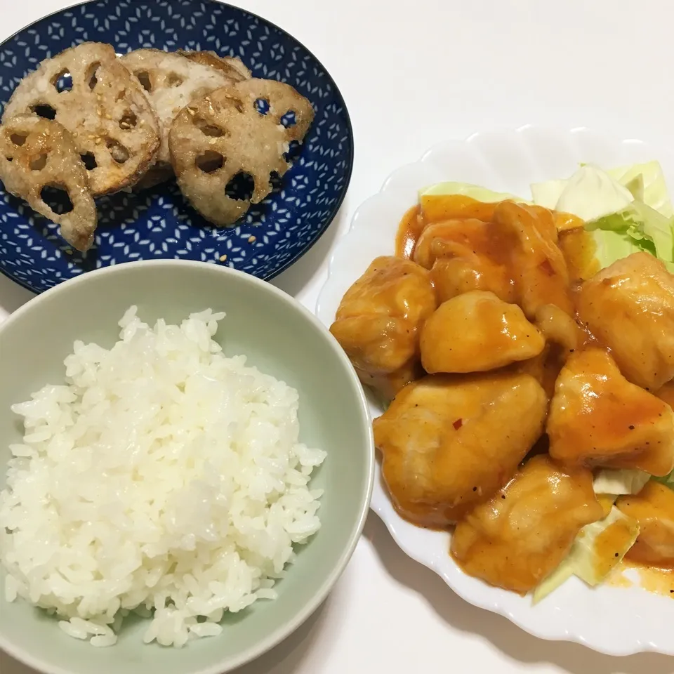 しっとり食感💕れんこんの甘辛揚げ|まちゃこさん