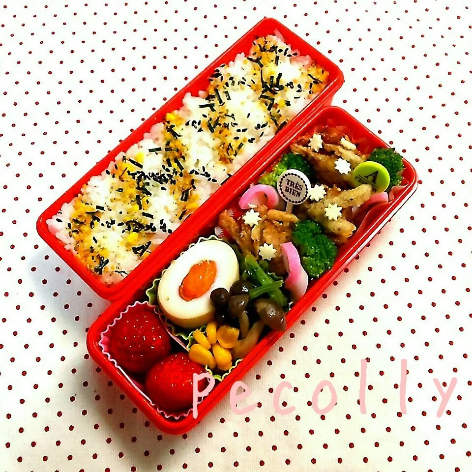 Snapdishの料理写真:中３女子弁当～鶏ごぼう唐揚げ|kanakoさん