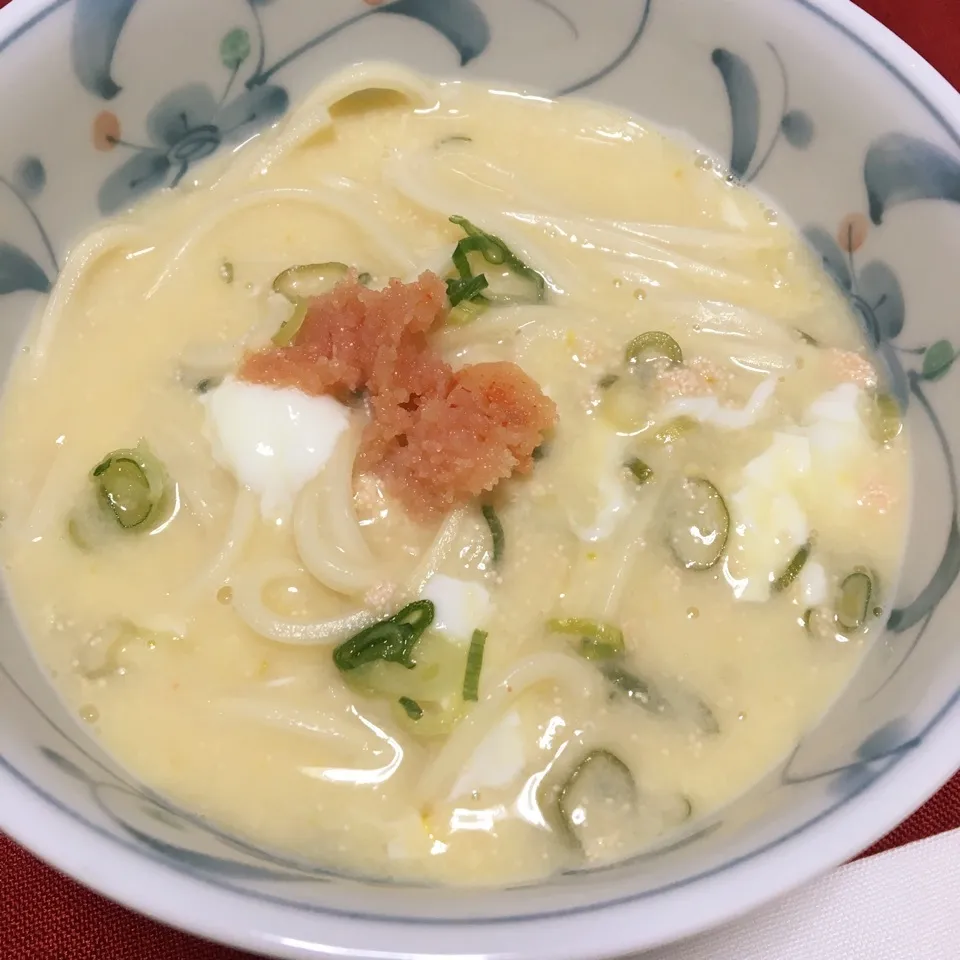 明太卵あんかけうどん|まちゃこさん