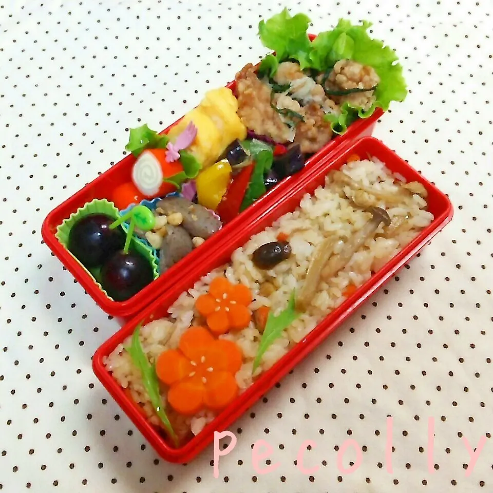 中３女子弁当～炊き込みご飯&豚こま唐揚げ|kanakoさん