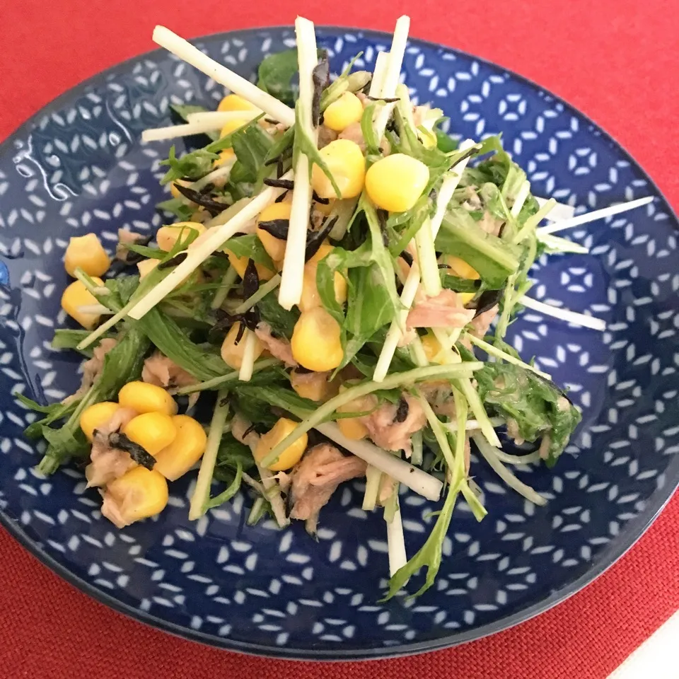 水菜ひじきと梅肉和え|まちゃこさん