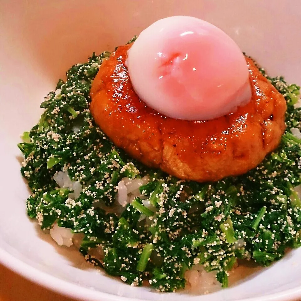 筍と柚子胡椒味噌入り鶏つくね丼|mi_neneco♪さん