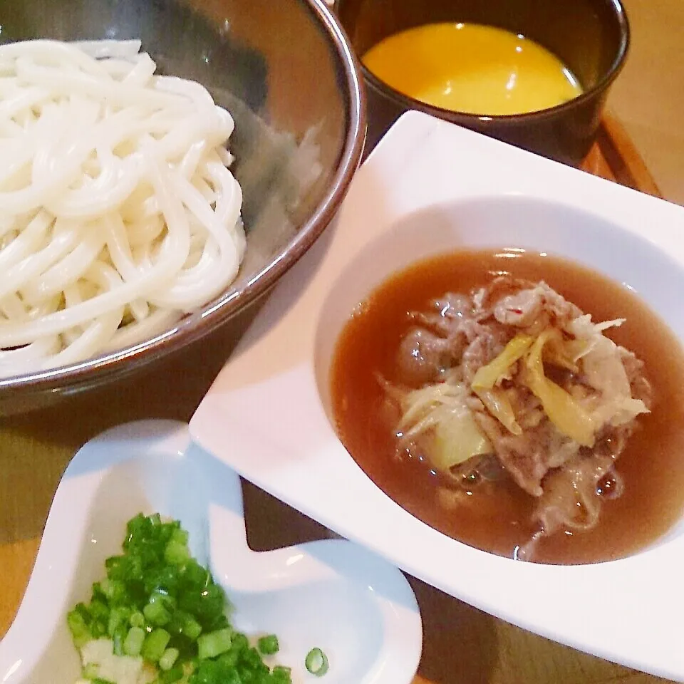 Snapdishの料理写真:すき焼き風 温つけ麺うどん 2ver|mi_neneco♪さん