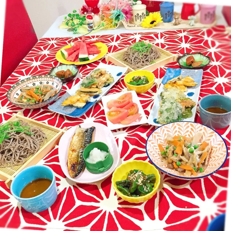 今夜は旦那と【 天ざる盛り蕎麦定食 】|ぷらっとさん