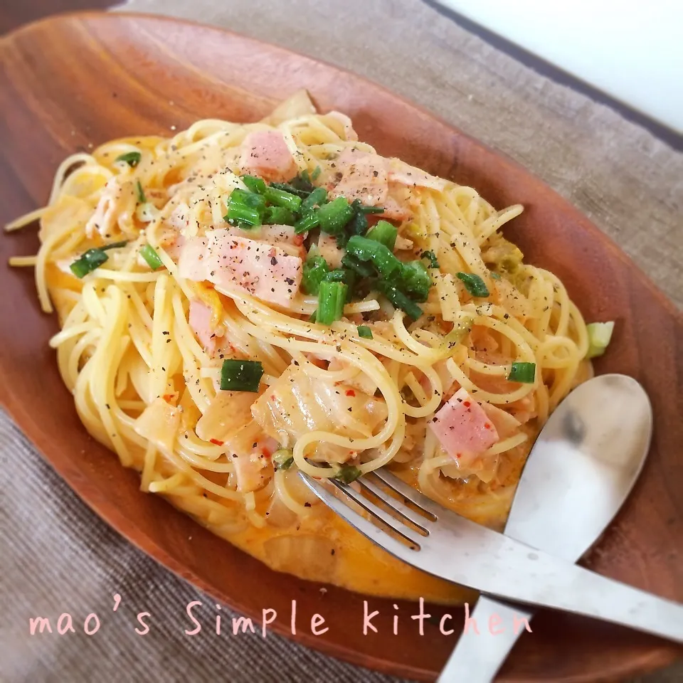 ピリ辛♫キムチクリームパスタ♫|mao's simple kitchenさん