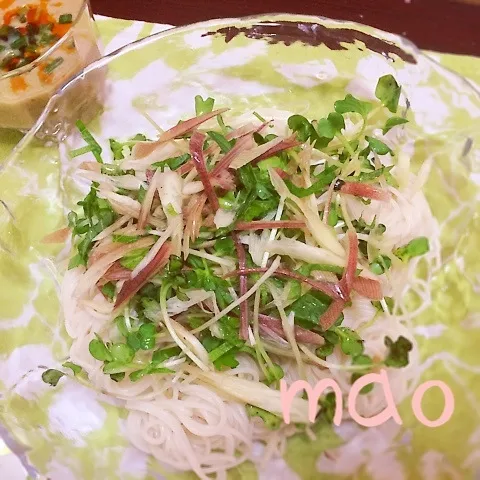 ゴマだれ♫香味野菜のそうめん♫|mao's simple kitchenさん