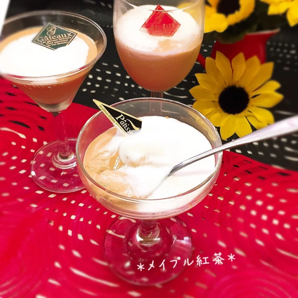 Snapdishの料理写真:○○メイプル風味♡紅茶のプリン○○|ぷらっとさん