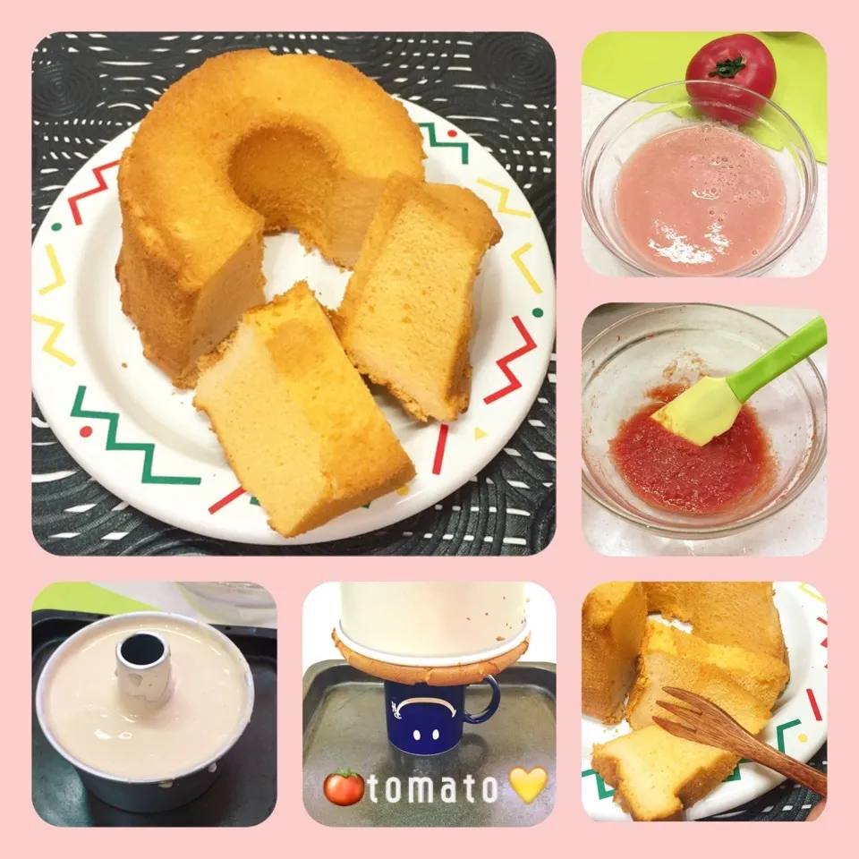 ❤️丸ごと1個！完熟トマトのシフォンケーキ❤️|ぷらっとさん