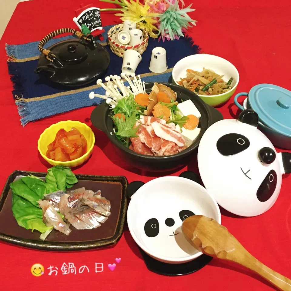 Snapdishの料理写真:今夜は「*お鍋〜と*お造り定食〜」|ぷらっとさん