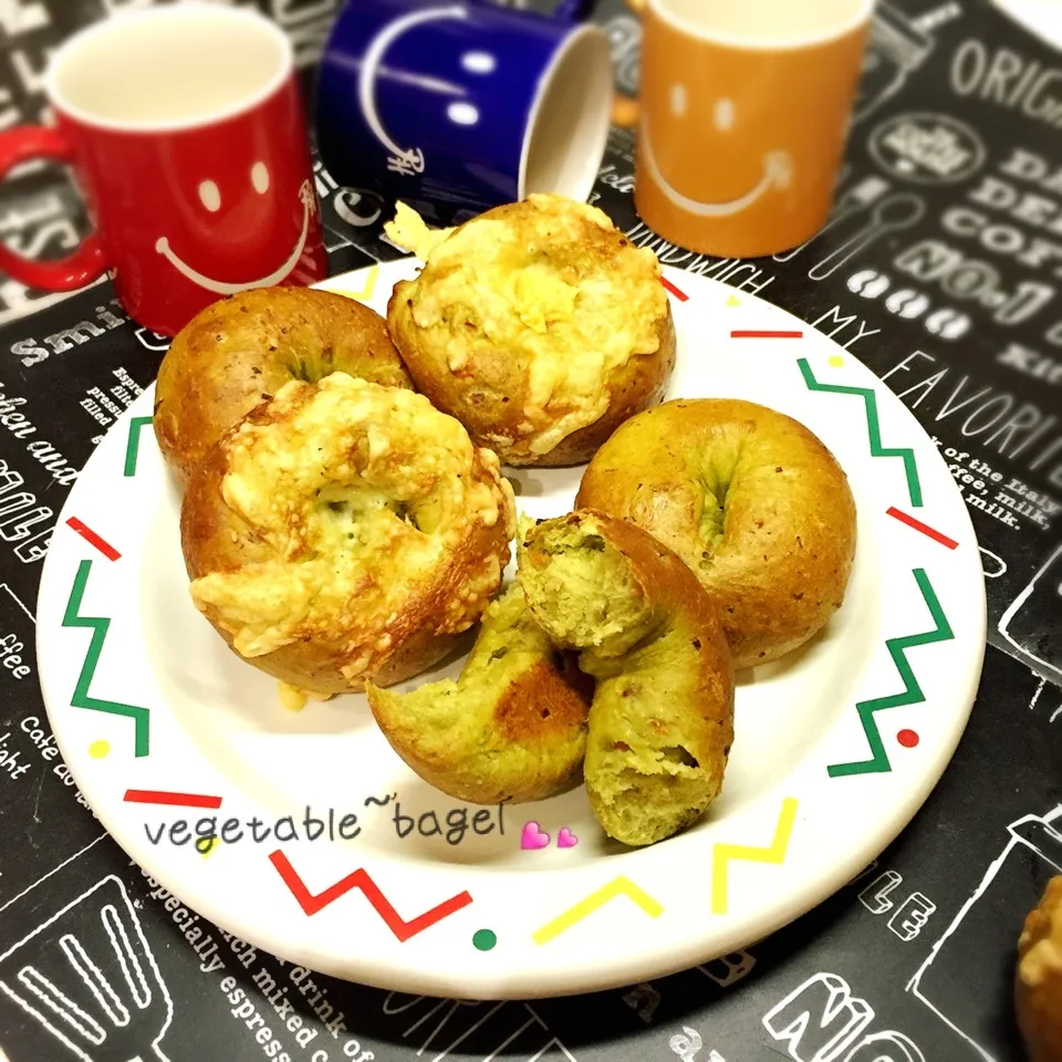 ★ほうれん草ベーグル/フライドオニオン&ベーコン★|ぷらっとさん