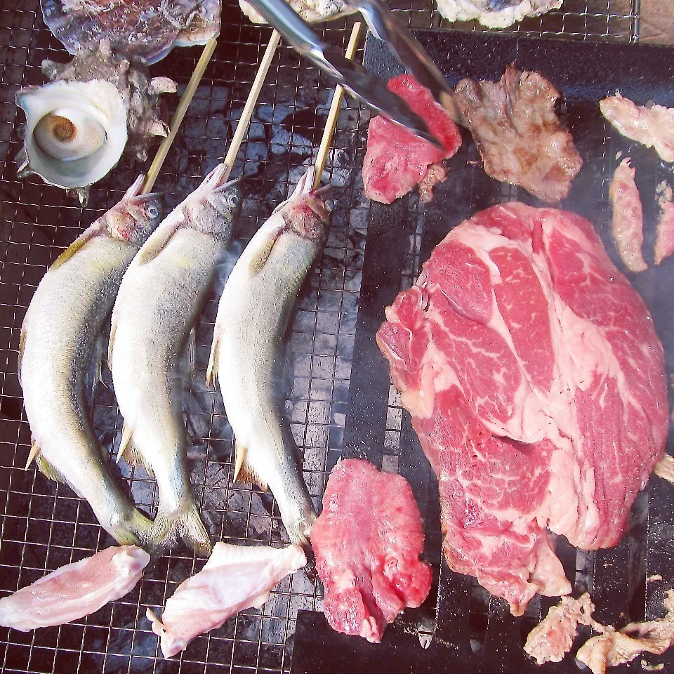 Snapdishの料理写真:ＧＷだから～自宅のウッドデッキでＢＢＱ♪|cozy-cozy-kojiさん