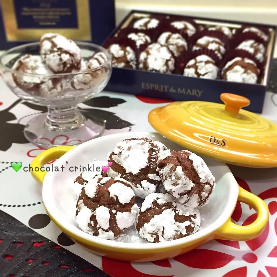 Snapdishの料理写真: 割れチョコクッキー★Chocolat's Crinkle★|ぷらっとさん