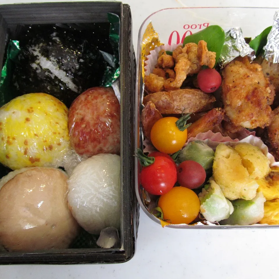 Snapdishの料理写真:色々おにぎり弁当♪|cozy-cozy-kojiさん