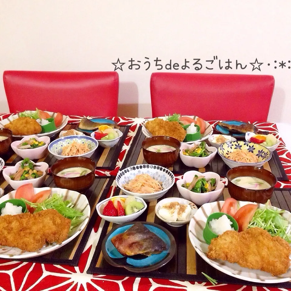  こちらは 昨日のよるごはん『とんかつ定食』|ぷらっとさん