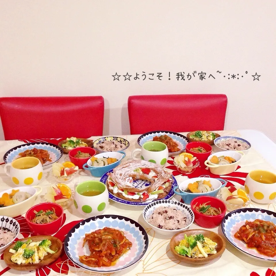 Snapdishの料理写真:♡退院おめでとう〜♡ ♪(๑ᴖ◡ᴖ๑)♪ようこそ我が家へ〜♡|ぷらっとさん