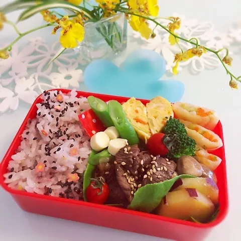 甘カラ牛肉炒めお弁当♪|makipさん