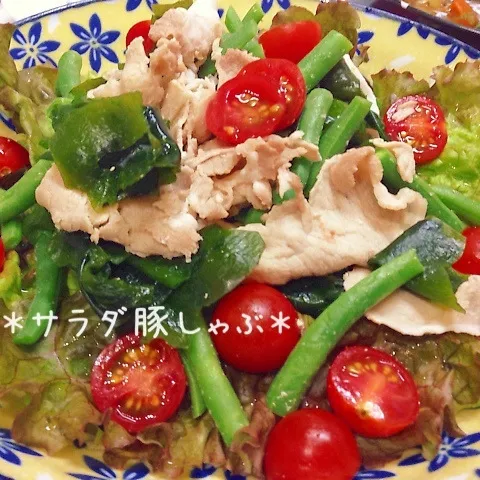 Snapdishの料理写真:)^o^( たっぷり野菜でヘルシーna豚しゃぶサラダ〜＊|ぷらっとさん