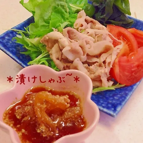 Snapdishの料理写真:♪新玉ねぎde美味ダレ漬けしゃぶ〜♪|ぷらっとさん