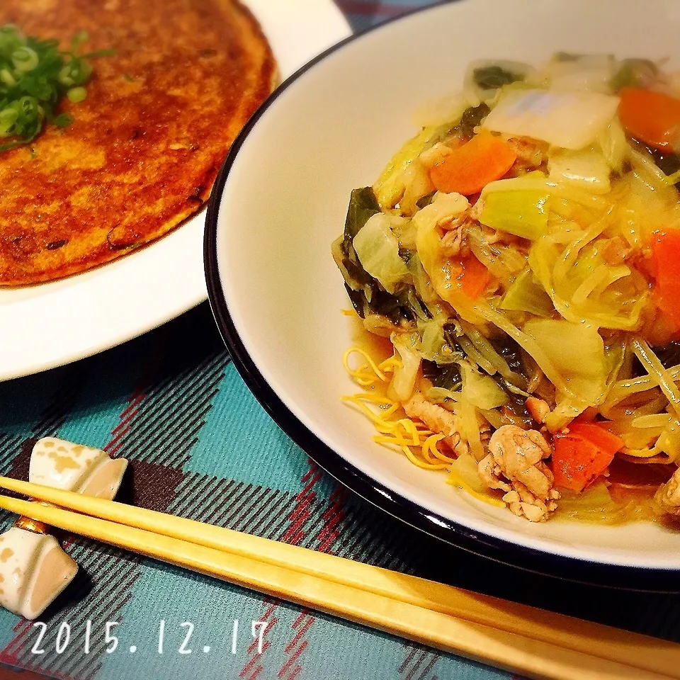 皿うどん、ふわとろ山芋|さくらさん