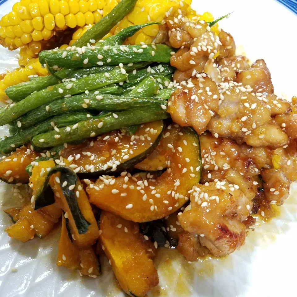 鶏肉とお野菜の照り焼き|かずよさん