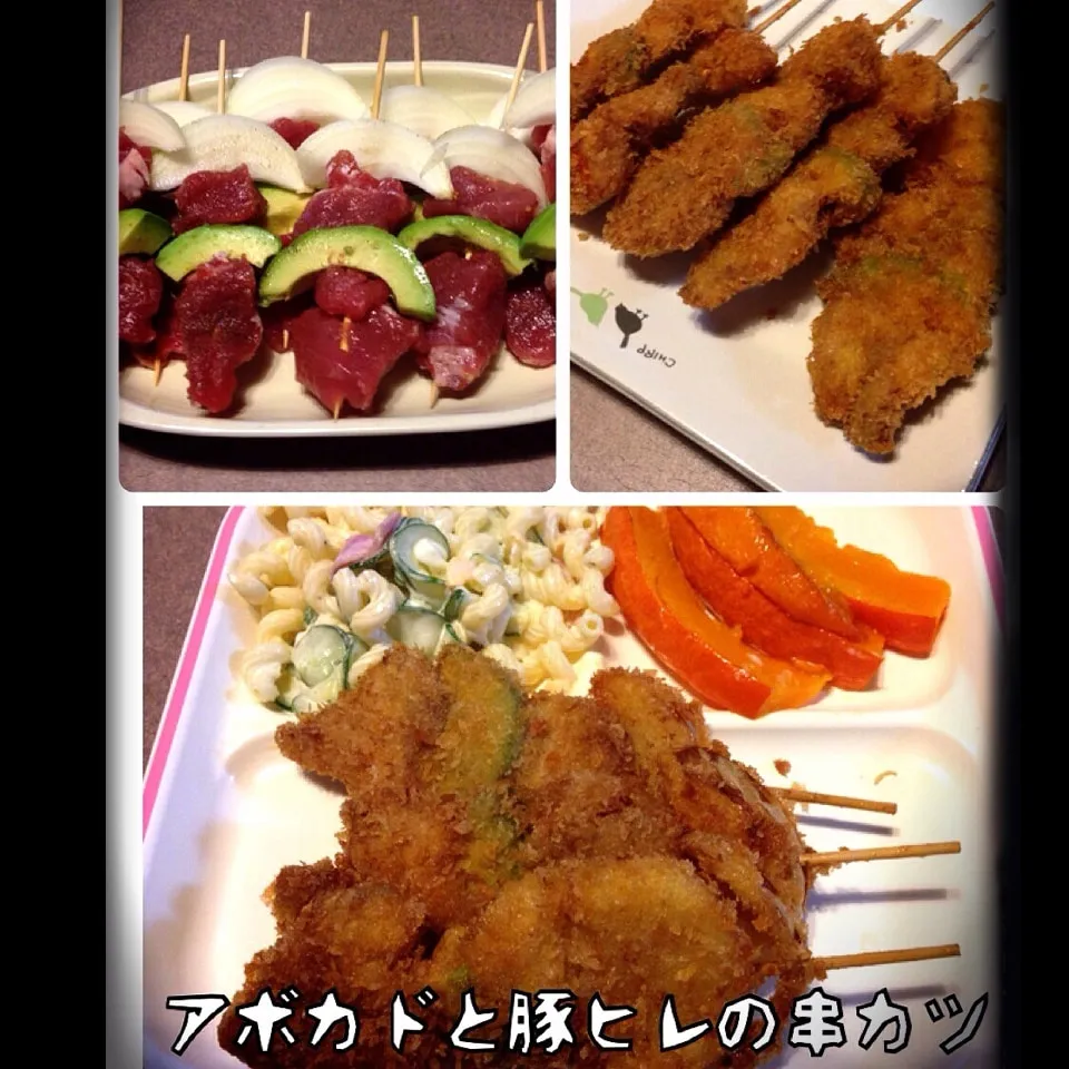 Snapdishの料理写真:固いアボカドも揚げたら柔らかく♪アボカドの串カツ＼(^o^)|dr.よっしーパパ(ふらっとちゃんねるパパママレオくん)さん