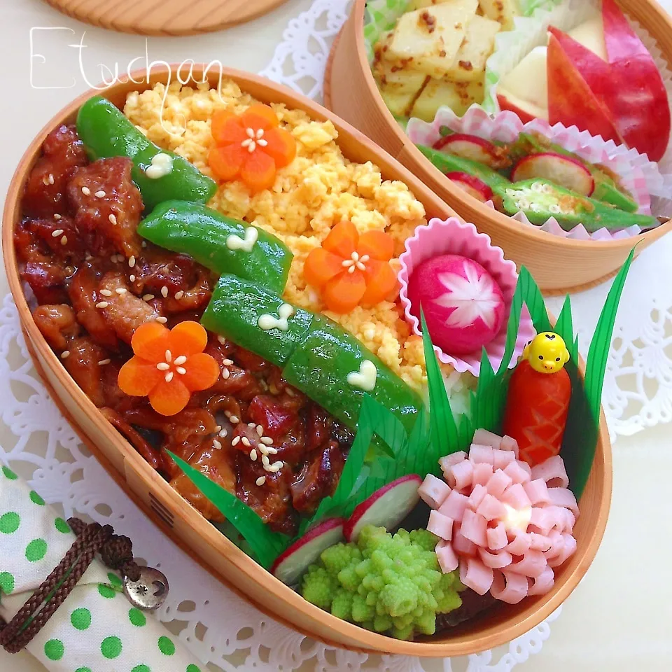 主人の夜勤弁当♡焼き鳥缶でそぼろ〜♪|★えっちゃん★さん