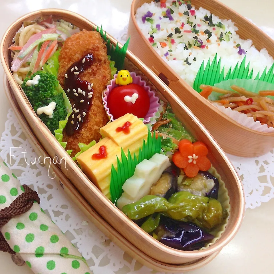 主人の夜勤弁当♡玉ねぎと鶏の棒フライ〜♪|★えっちゃん★さん