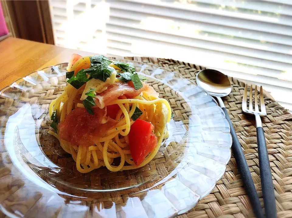 生ハムとトマトの冷製パスタ|はるきちさん